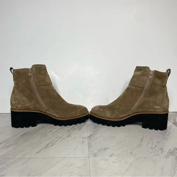 Paul Green Taupe Suede Buckle Lug Sole Boot 5 / 7.5 - Picture 6 of 16